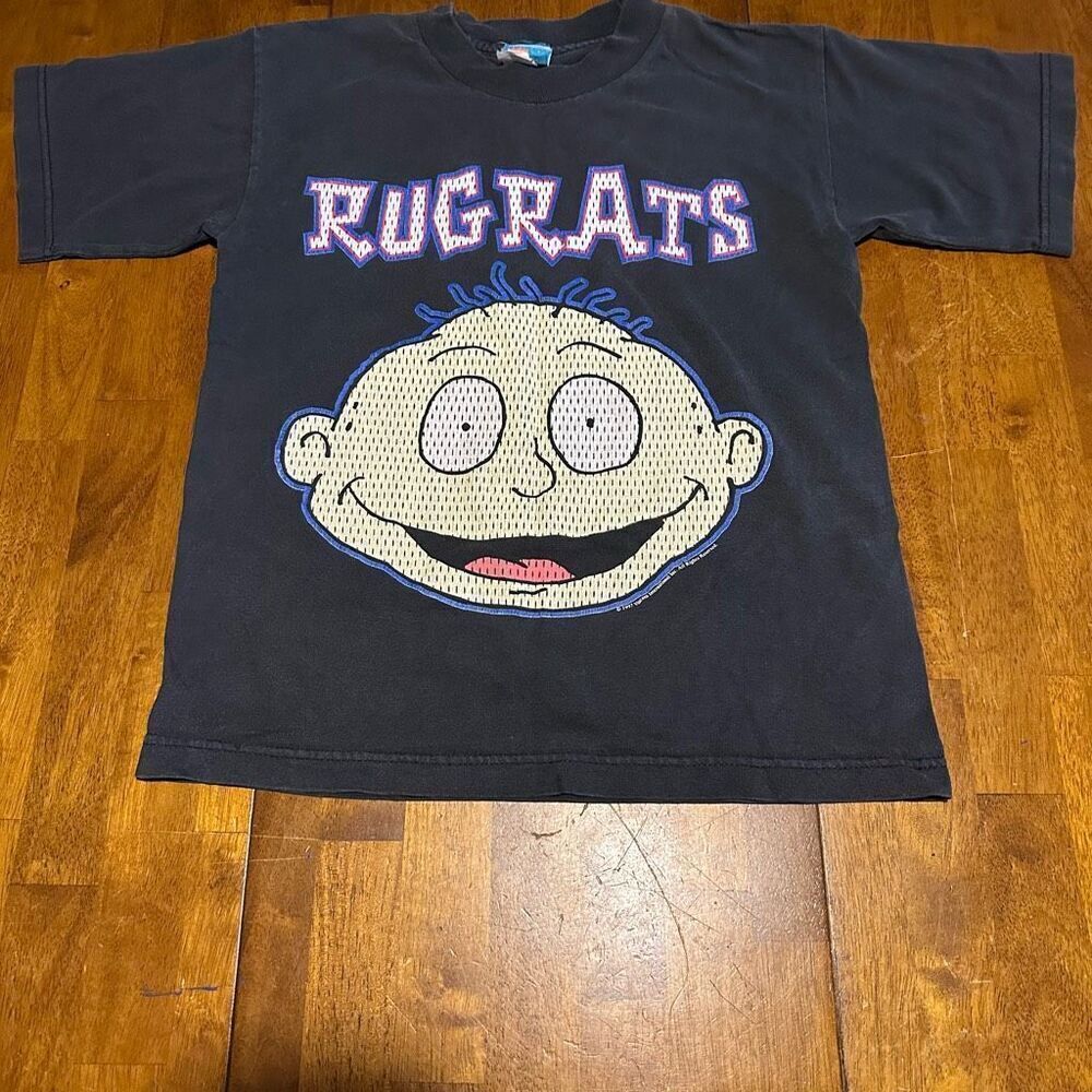 Vtg 90s Nickelodeon Rugrats Tommy Pickles Double Sided T Shirt USA Youth Sz M